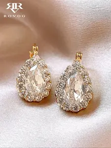 Women's Elegant Water Drop Design Hoop Earrings, Lightweight Earring, Fashionable Daily Wear Jewelry, Perfect for Parties & Everyday Use