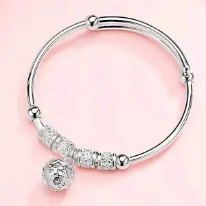 925 Sterling Silver Bracelets Woman Dreamcatcher Tassel Feather Round Bead Adjustable Charm Bracelet for Women Party Jewelry