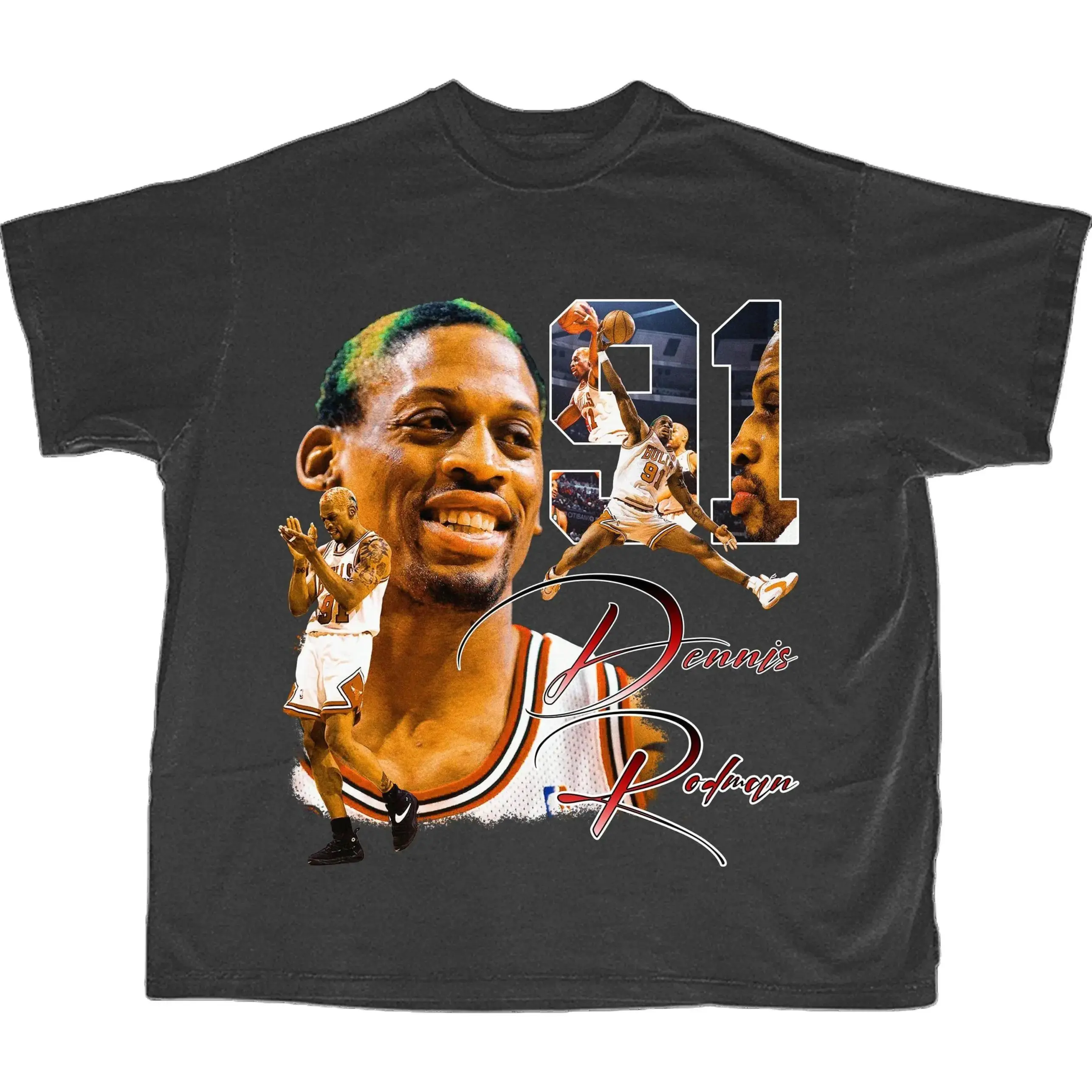 Dennis Rodman Green Hair Rodzilla Hollywood 90 s VintageT-Shirt