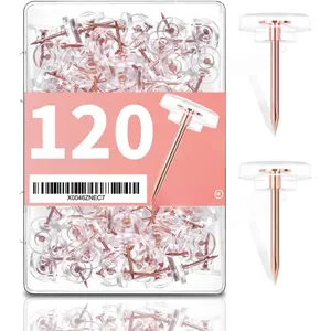 120 count Flat Rose  Push Pins for Wall Thumb Tacks for Walls Flat thumbtacks Push pin for Bulletin Board Shadow Box Display Thumbtack for Cork Board