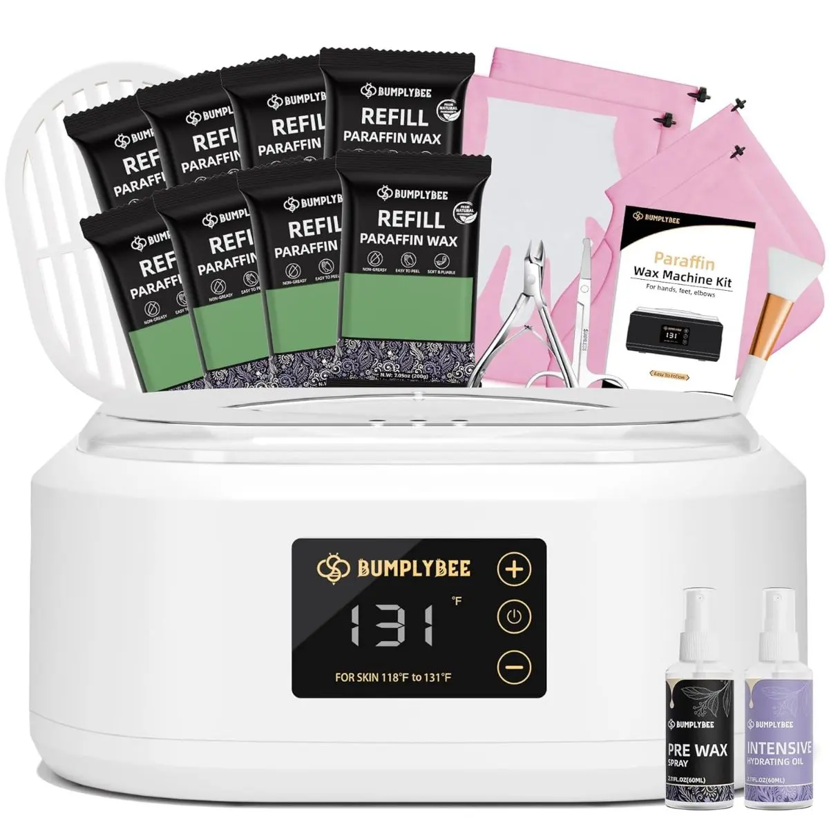Paraffin Wax Machine for Hand and Feet - 3500ml with 8 Pcs Lavender Bath, Moisturizing Exfoliating Paraffin Wax Machine for Hand and Feet - 3500ml with 8 Pcs Lavender Bath, Moisturizing Exfoliating