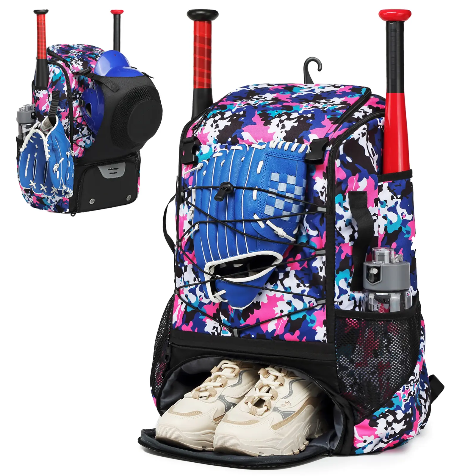 Baseball Backpack for Youth Players - Large Capacity Gear Organizer with Helmet Holder & Bat Storage for Baseball and Softball