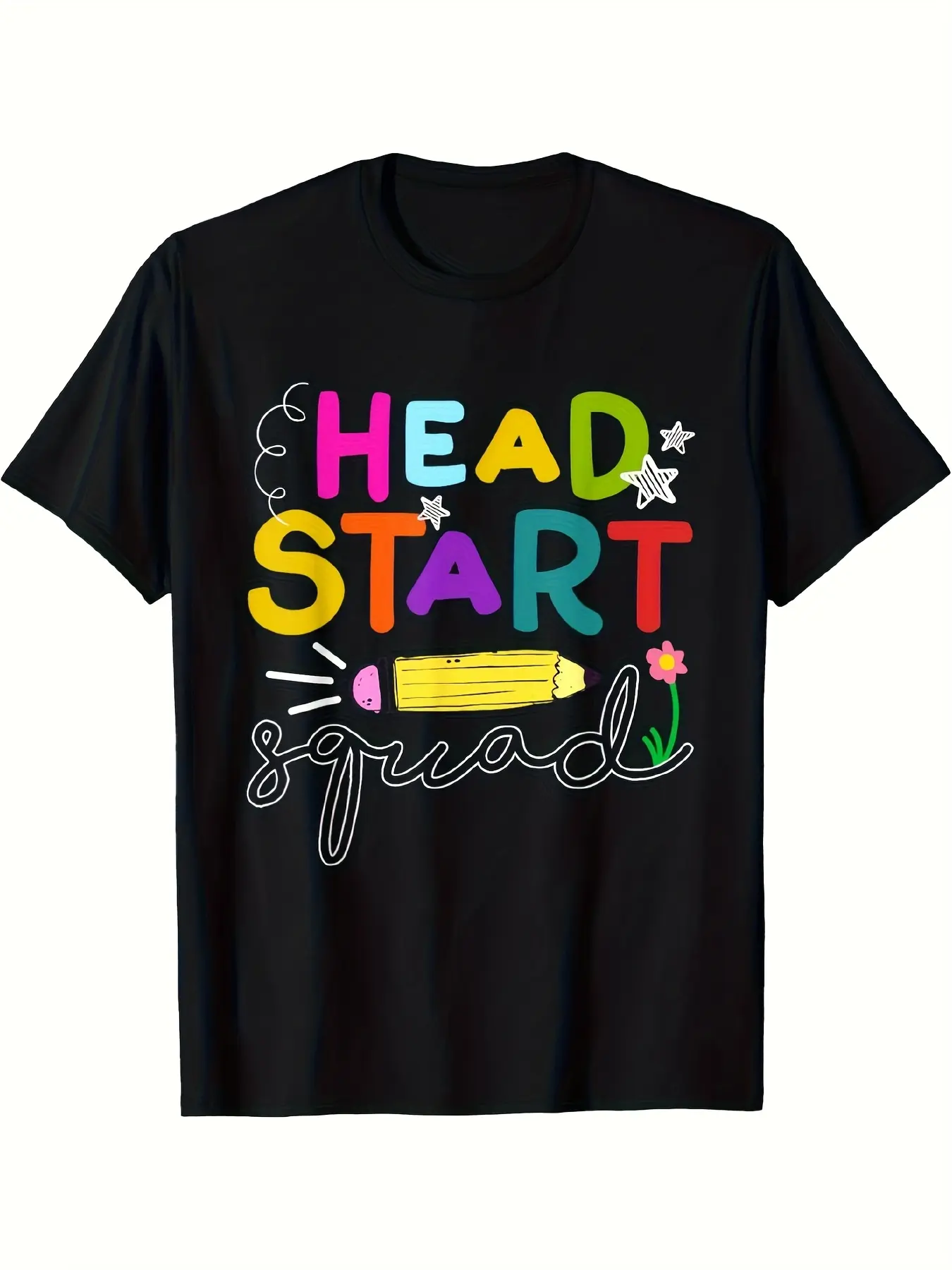 Head Start Squad Graphic T-Shirt for Teachers  - S unisex soft cotton short sleeve t shirt, vintage graphic casual tee for men women teens, perfect birthday holiday gift for camping travel gym daily street  wear
