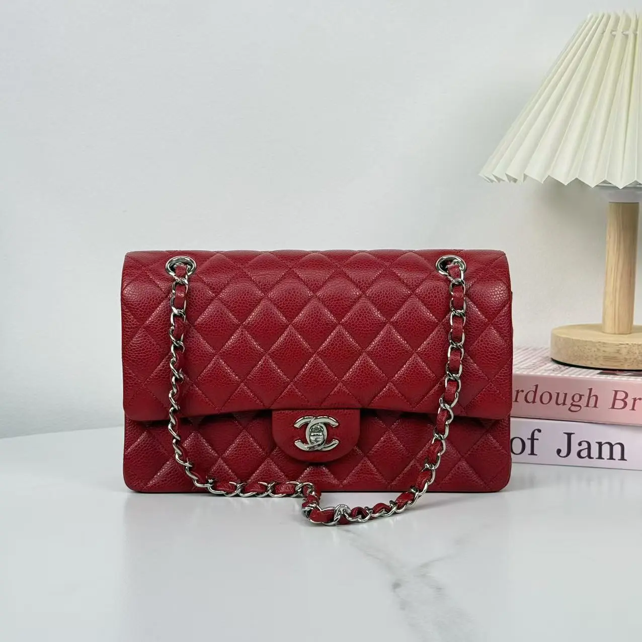 Pre-owned CHANEL Caviar Classic Medium Double Flap Bag