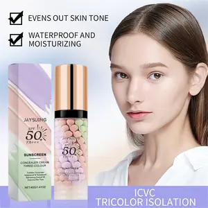 Three-color protective barrier cream, three-in-one facial pre-makeup lotion, moisturizing and non-greasy makeup that covers imperfections, 8H long-lasting protection cream, nourishing pre-makeup makeup, perfect Valentine's Day gift,summervibes