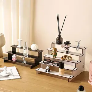 1pc Wooden storage rack, handmade toy display rack, table and table decoration, layered model display table, solid wood placement rack, Display Risers Stand