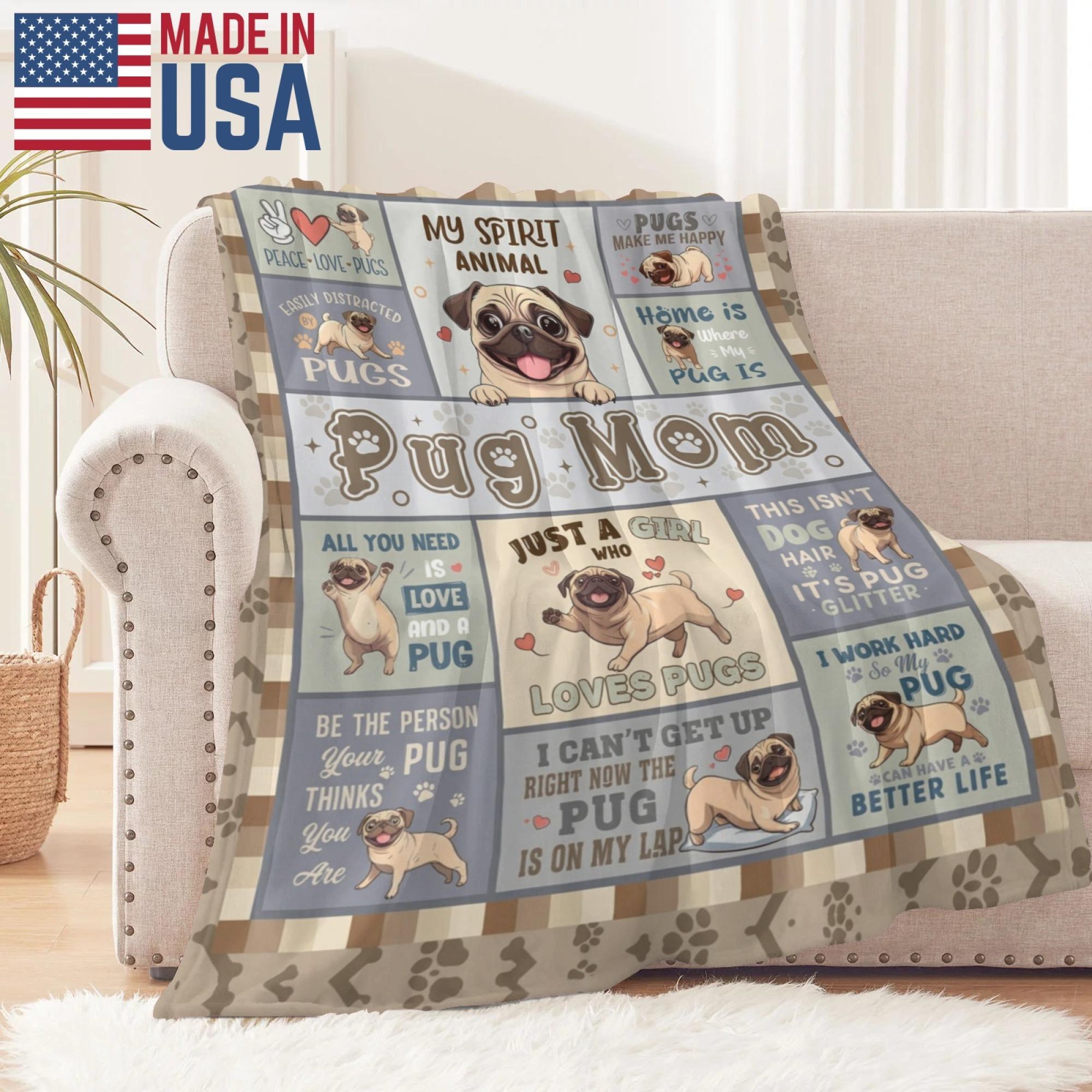 Pug Gifts for Women, Pug Blankets 60''x50'', Pugs Gifts for Lovers Mom, Puppy Gifts for Girls, Gifts for Pugs Dog Owners Lovers Woman Decorations Throw Blanket for Christmas Mothers Day cooling Pug Gifts for Women, Pug Blankets 60''x50'', Pugs Gifts for Lovers Mom, Puppy Gifts for Girls, Gifts for Pugs Dog Owners Lovers Woman Decorations Throw Blanket for Christmas Mothers Day cooling