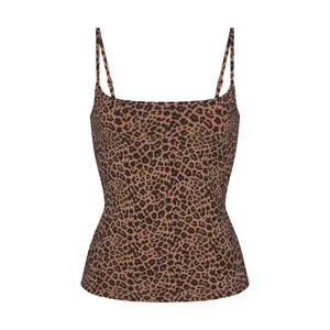 COTTON JERSEY SCOOP NECK CAMI | SIENNA NATURAL LEOPARD