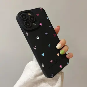 A stylish and innovative case with a colorful heart design designed to resist shocks and compatible with various iPhone models, including 16, 15, 14, 13, 12, 11 Plus, Pro Max, XS, XR, Mini, 7, 8. You can give gifts to family and friends