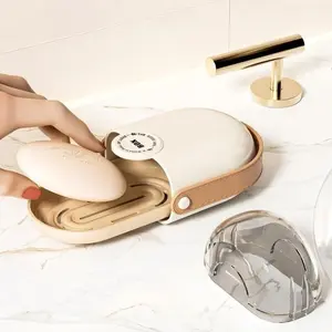 Dopamine Color Luxurious Soap Box, Portable Mini Travel Soap Holder with Lid, Sealed Soap Storage Box for Outdoor Use