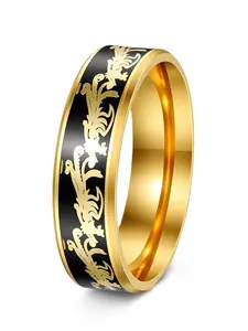 Titanium Steel Couple Rings, Guardian Love Design, Unisex Daily Wear, Perfect Gift for Lovers, 6mm Comfort Fit, Unique Pattern, Wedding, Engagement, Anniversary