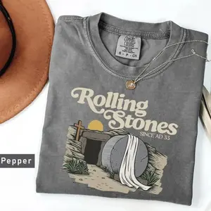 Comfort Colors Rolling Stones T-Shirt, Easter Clothes, Jesus Apparel, Catholic Shirt For Kids, Gift For Christian Woman, Faith-Based Tee, Menswear Graphic Tee, Gift for Women for Men
