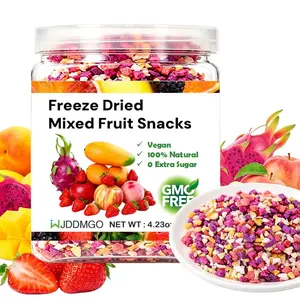 Freeze Dried Mixed Fruit Snacks 4.23oz, Crunchy Tropical Fruit Mix with Strawberry Apple Mango Dragon Fruit & Peach, No Added Sugar Snack for Yogurt, Lunch Boxes & Travel
