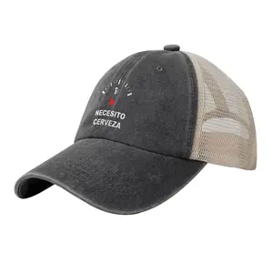 Vintage Washed Cotton Baseball Cap with Funny Spanish Quote - Breathable, Adjustable Mesh Back Vintage Washed Hats for Beer Enthusiasts