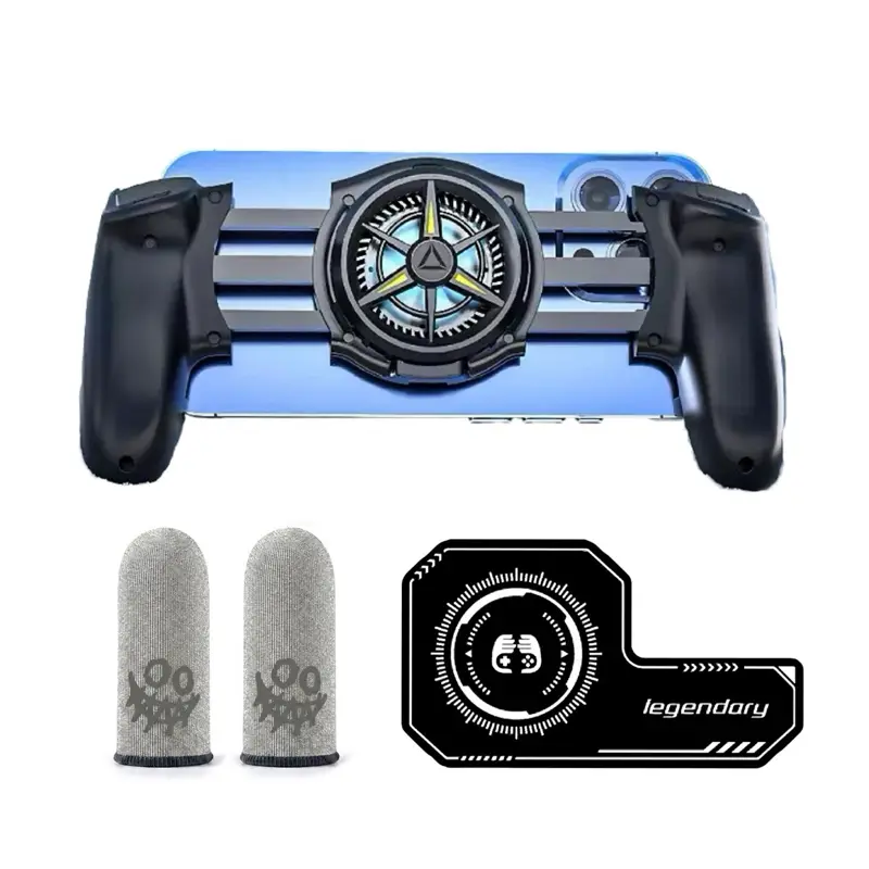 Mobile Game Controller for iPhone & Android, Pubg Mobile Controller with Cooling Fan, Phone Triggers for Gaming, Gaming Grip Joystick Gamepad