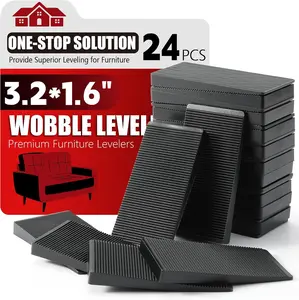 Furniture Leveler 24 count Kit Size Variety | Multi-Purpose Rubber Shim for Leveling   | Anti-Wobble Pad for Uneven Table, Dresser , Toliet and More Furniture |  from Wobbling