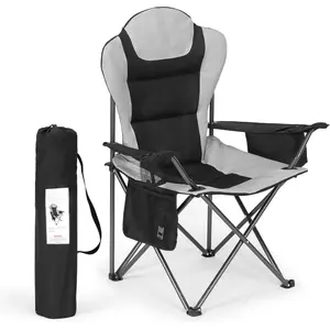 Camping Chairs for Adults, Camp Chair, Folding Chairs for Outside, Support 380 LBS, Portable Travel Lawn Outdoor Camping Chairs with Cup Holder & Cooler Bag,  Chairs for Baseball, Soccer