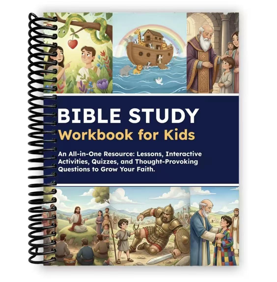 Bible Study Workbook for Kids Notbook: Lessons , Activities, Quizzes, and Questions to Deepen Your Faith (Spiral Bound) NotBook