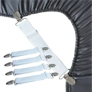 Sheet Straps Bed Sheet Keeper Holder for Corners Sheet Stays Suspender Clips Fitted Sheet Holder Clips Garters Fasteners Mattress Clamps