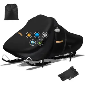 420D Snowmobile Cover, 130" L x 51" W x 48" Heavy Duty Oxford Fabric, with Windproof Buckles Reflective Universal Snow Mobile Cover for Skidoo,Arctic ,Pro RMK,Yamaha,Lynx,Camso,CFMOTO