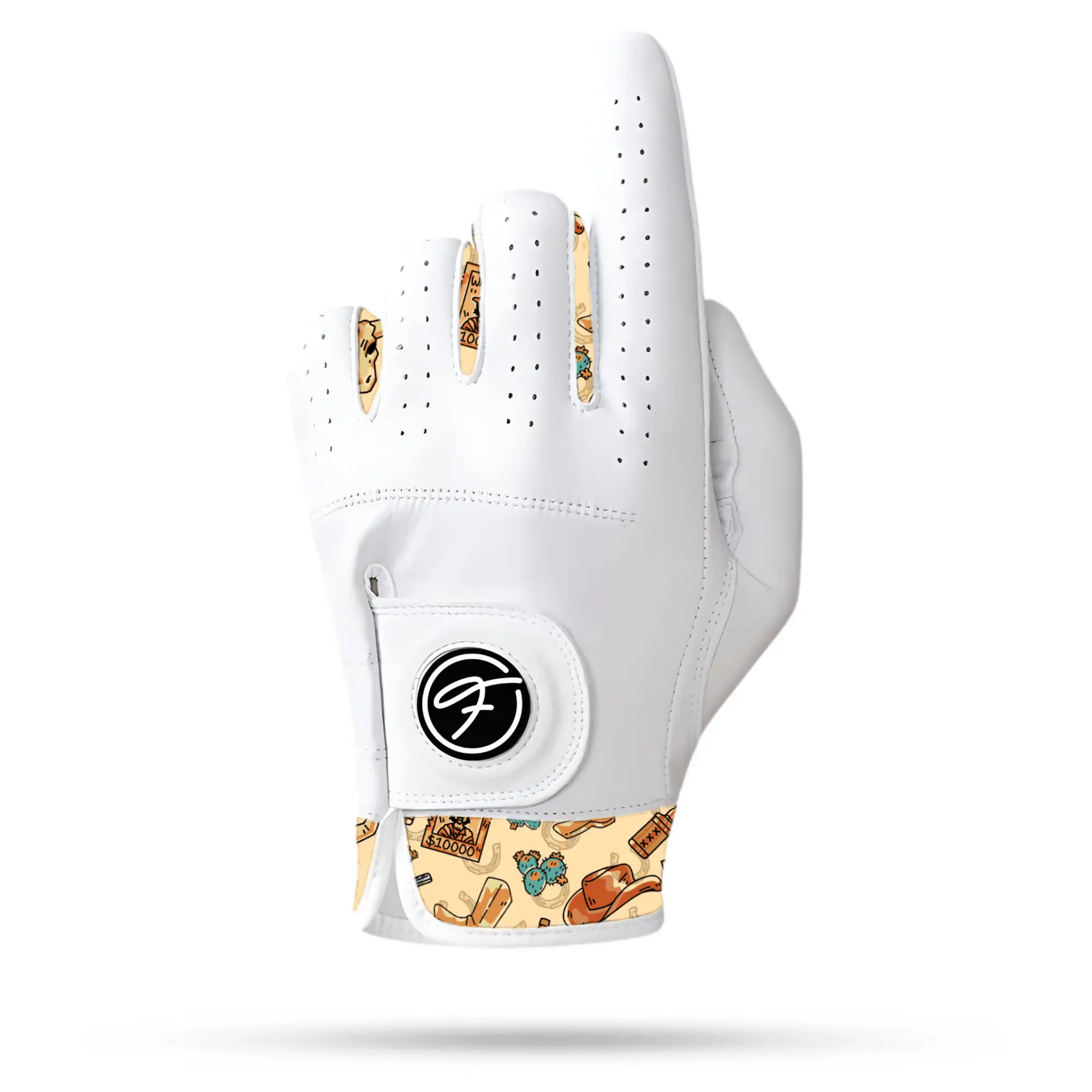 Fore Show Premium Golf Glove (Cowboy)– 100% AAA Cabretta Leather Golf Gloves for Men & Women - Left & Right Handed Golfers -Cool Golfer Accessory Gift