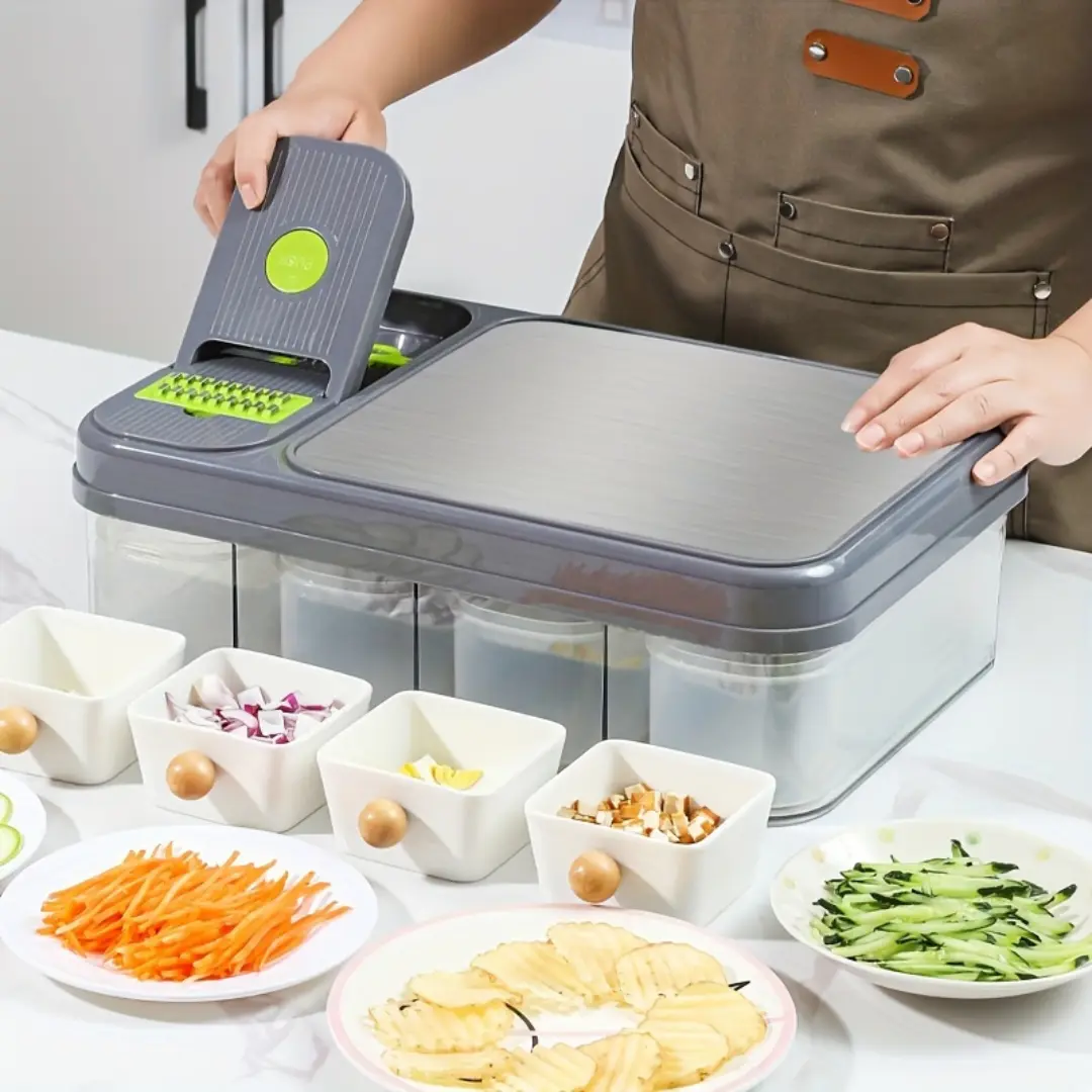 Vegetable Chopper With Container, Grater Food Chopper With Egg Container | Cheese Grater | Vegetable Dicer | Onion Chopping Machine