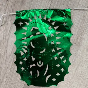 Virgen  de Guadalupe  papel picado mexican banners Metalico