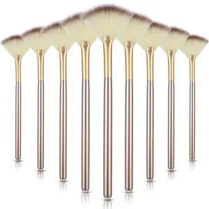 9 Pieces Facial Brushes Fan Mask Brushes, Soft Facial Applicator Brushes Tools for Peel Glycolic Mask Makeup for Mud Cream (Black and Silver) springtok