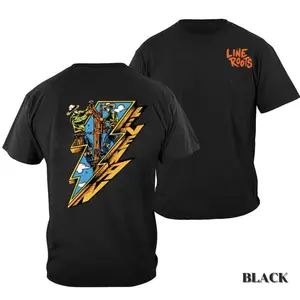 Lineman Graphic T-Shirt, Line Roots Power Utility Worker Lightning Bolt Tee, Perfect for Casual Wear , All size, Full color, Gift For Him - Her