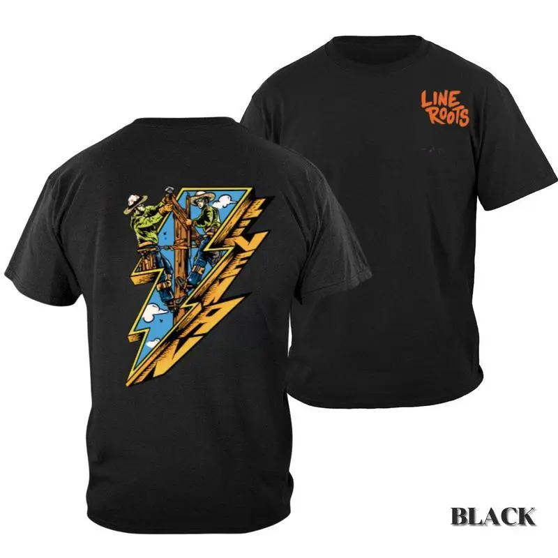 Lineman Graphic T-Shirt, Line Roots Power Utility Worker Lightning Bolt Tee, Perfect for Casual Wear , All size, Full color, Gift For Him - Her