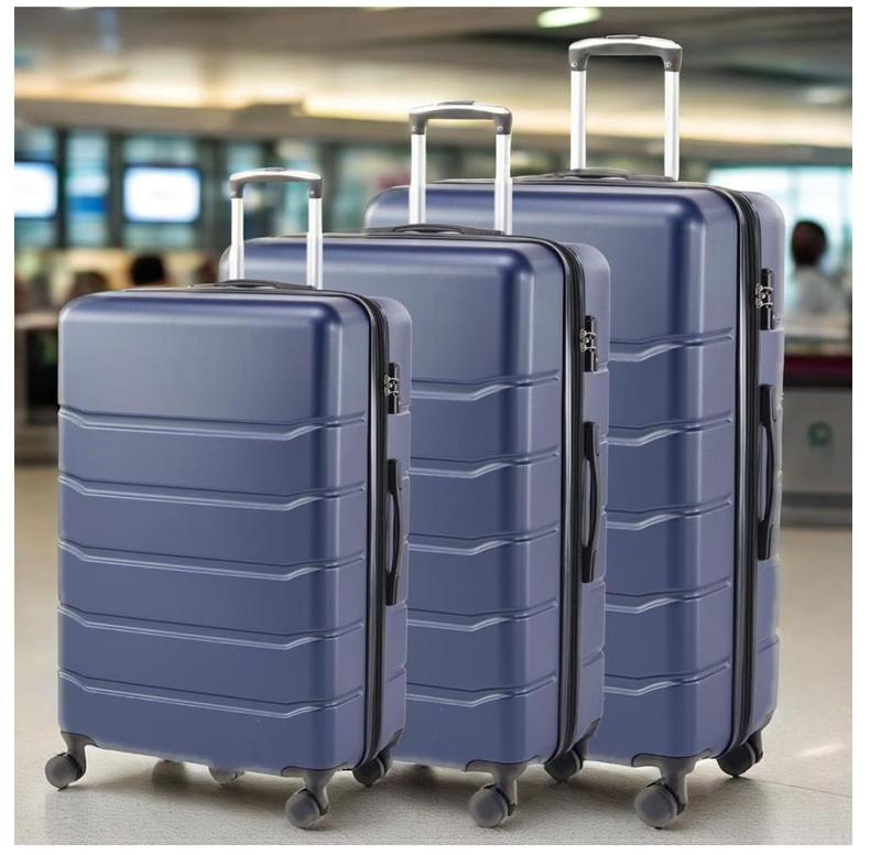 Set of 3 Hardside Luggage, Expandable Rolling Luggage with TSA Lock and Spinner Wheels, Blue