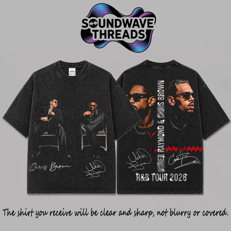 The R&B Tour 2026 : Raymond & Brown V10 Premium Acid Washed Shirt, R&B Music Duo Graphic Tee, Urban Hip Hop Soul Streetwear Shirt, Concert Tour Merch, Gift for R&B Fans, Vintage Music Tee Soft Soft Casual Cotton