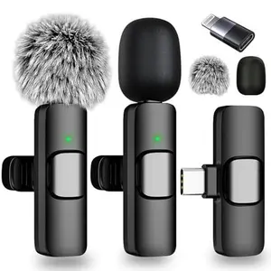 Professional Wireless Microphone, USB Rechargeable Wireless Microphone, Plug-Play Lapel Mic for Video Recording, Teaching, Interviews, Podcast Equipment, Gifts for Mums mini microfono minimic c interface mini microphone phone accessories Audio