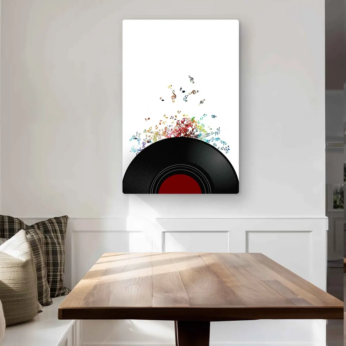 Begin Home Decor C1MP2436UO6OVZ 24 x 36 in. Notes Escaping From A Vinyl Record Wall Art - Bedroom Musical Metal Print