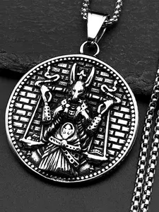 Vintage Egyptian Anubis Scales Pendant Necklace Stainless Steel Ancient Egypt Death Wolf Anubis Chain Necklaces Amulet