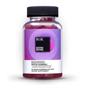 IGK Biotin Hair Gummies 10,000mcg Biotin (60 Count), Strawberry Flavored, Hair Growth Supplement Gummies for Healthy Hair, Skin & Nails, Vegan, Help Combat Hair Loss & Thinning