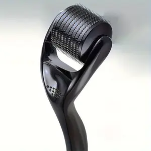 6.29" Metal Facial Roller for Face Massage - Anti-Wrinkle & Skin Rejuvenation, Includes Micro-needle & Beard Rollers, Hair Care Kit - No Electricity Needed, Paba-Free Black-Needle Length 0.25Mm