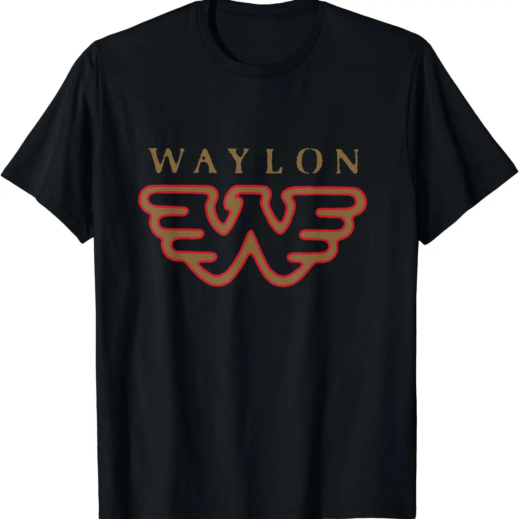 Men's Cotton Short-Sleeve Flying W Logo T-Shirt - Waylon Jennings Official Merchandise, Menswear Top, Shortsleeve, Tshirt