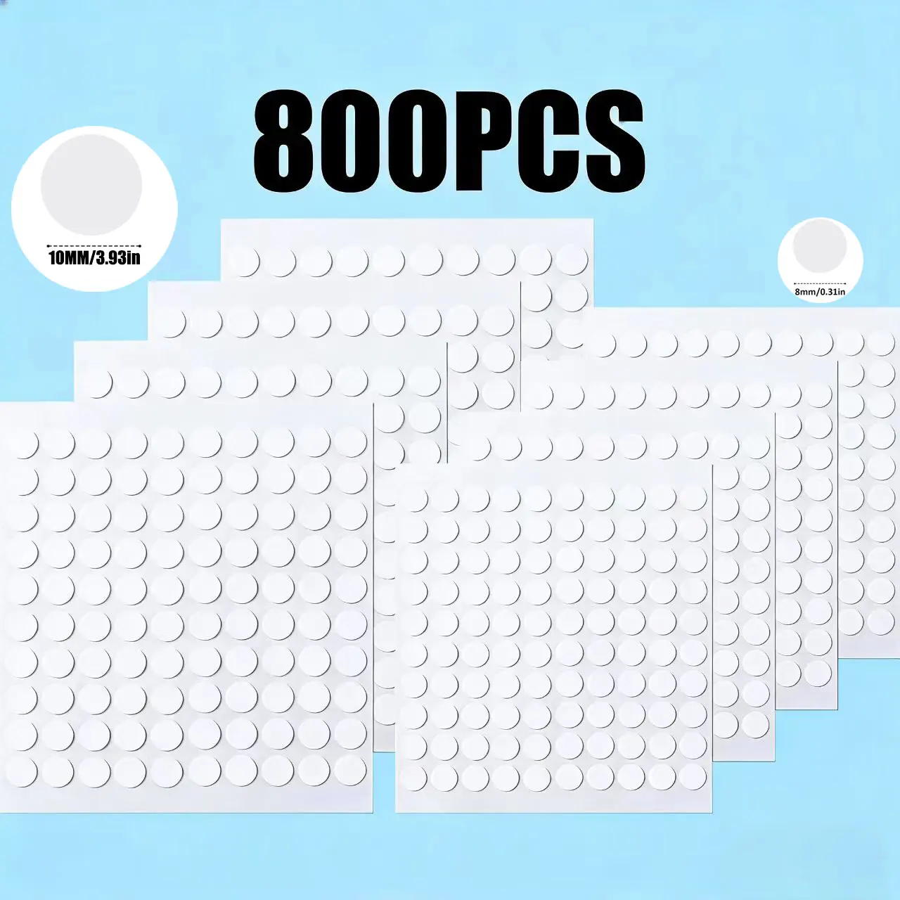 800pcs Foam Round Dot Dual-Sided Adhesive Tape, 3D Craft Foam Tape, Double Sided Tapes, 2 Sizes (0.32 Inch & 0.39 Inch), Halloween Christmas Scrapbook Supplies
