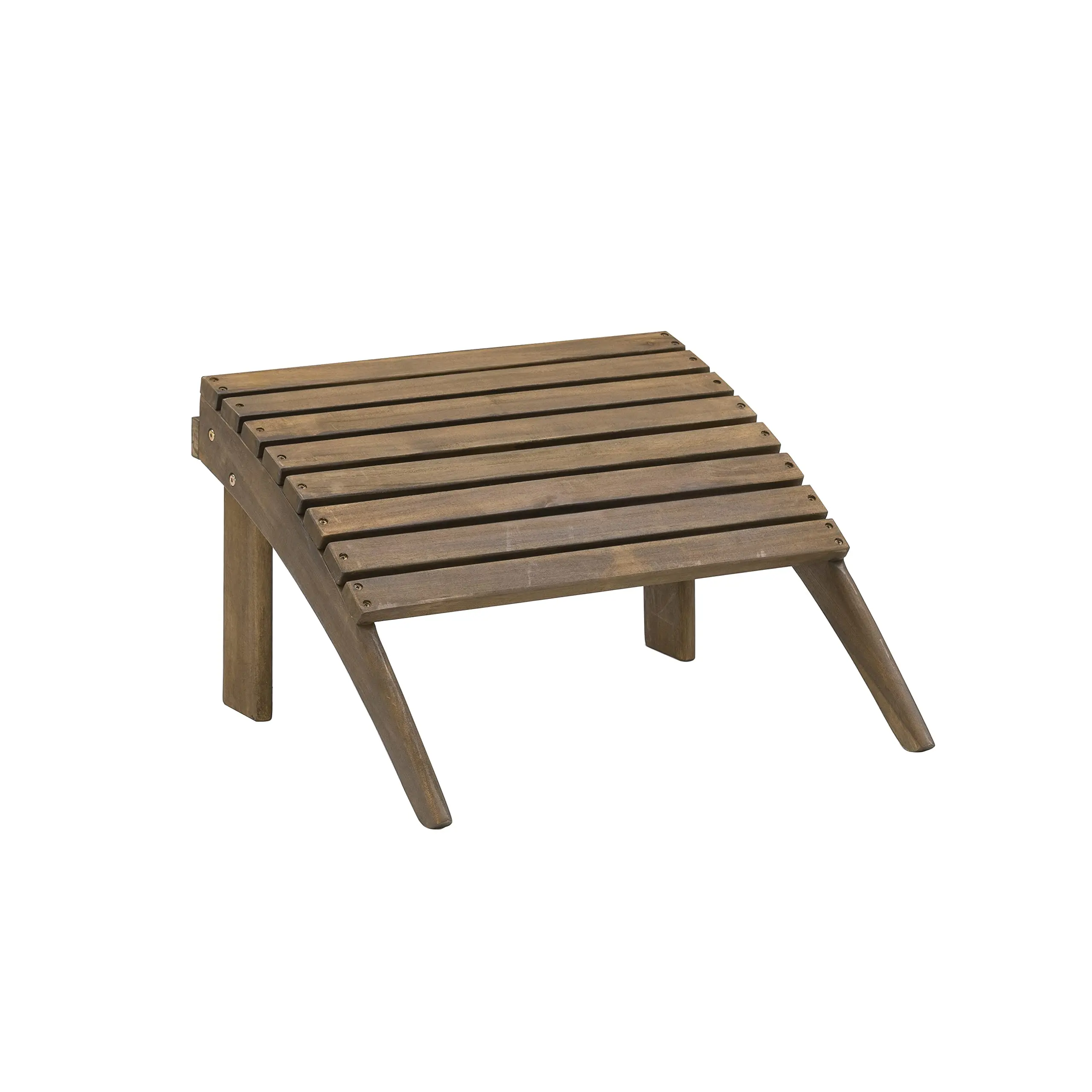 Linon Adirondack Ottoman Footstool Stainless Steel Outdoor Teak