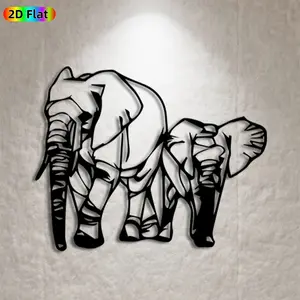 1pc Elephant Metal Wall Art, Vivid Elephant Statue Mural, Ideal Gift for New Year, Christmas, Animal Decor Enthusiasts, Weather-Resistant Metal Wall Decor Wall Sculptures, Perfect for Living Room Wall & Garden Fence, Eye-Catching Home & Outdoor Decor