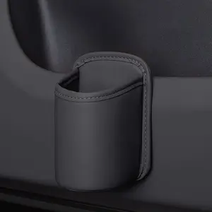 Car Cup Holder PU Leather Storage Box, Car Interior Storage, Multi-Functional Organizer, Key Clip, No Installation, Keeps Car Clean, Dashboard Tray
