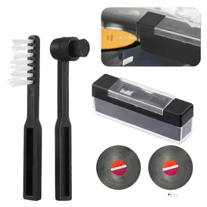 Dazone 3in1 Vinyl Record Cleaning Brush Set Stylus Velvet Anti-static Cleaner Tool Kit Sponge