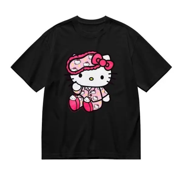 Sanrio Hello Kitty T Shirt Cotton Oversized Relaxed Fit Cute Anime Graphic Tee Streetwear Summer