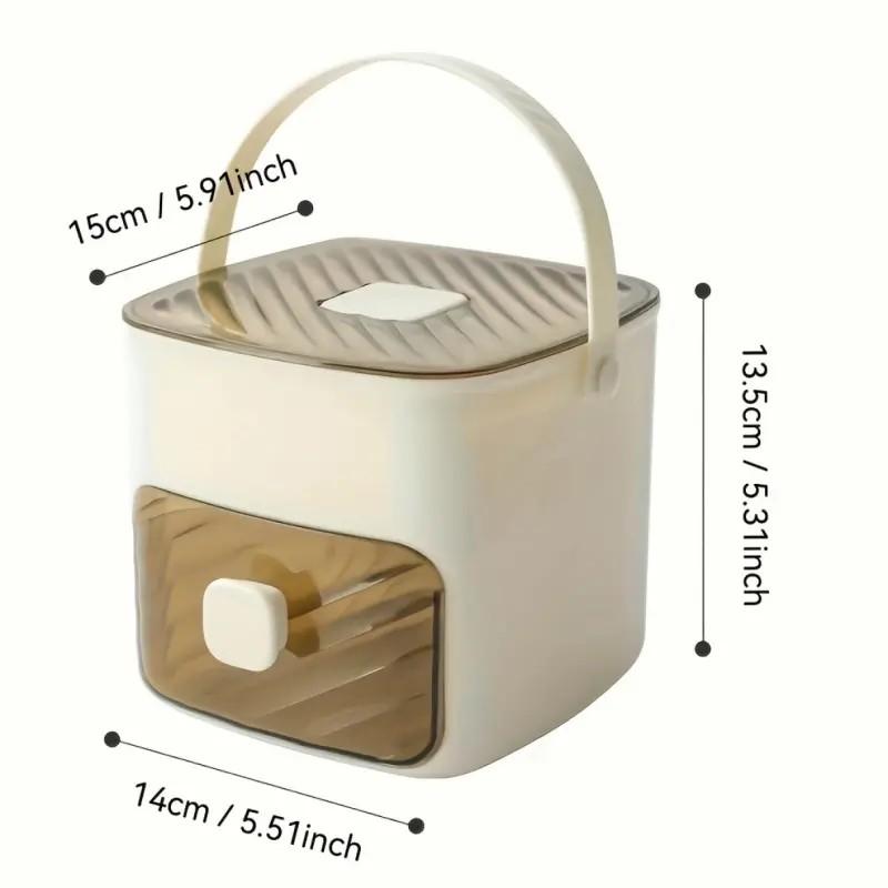 48 Cube Double-Deck Portable Ice Maker with Easy Press Lid, Silicone Trays & Durable Plastic, Countertop Kitchen Gadget for DIY Frozen Food, Summer Drinks & Beverage Cooling