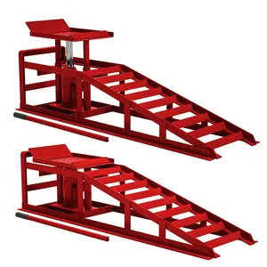 2 Pack Heavy Dut Car Ramps, Car Ramps High Lift 5t 10000Lbs, Cars Lift Service Ramp for Changing Oil for Maintenance, Red