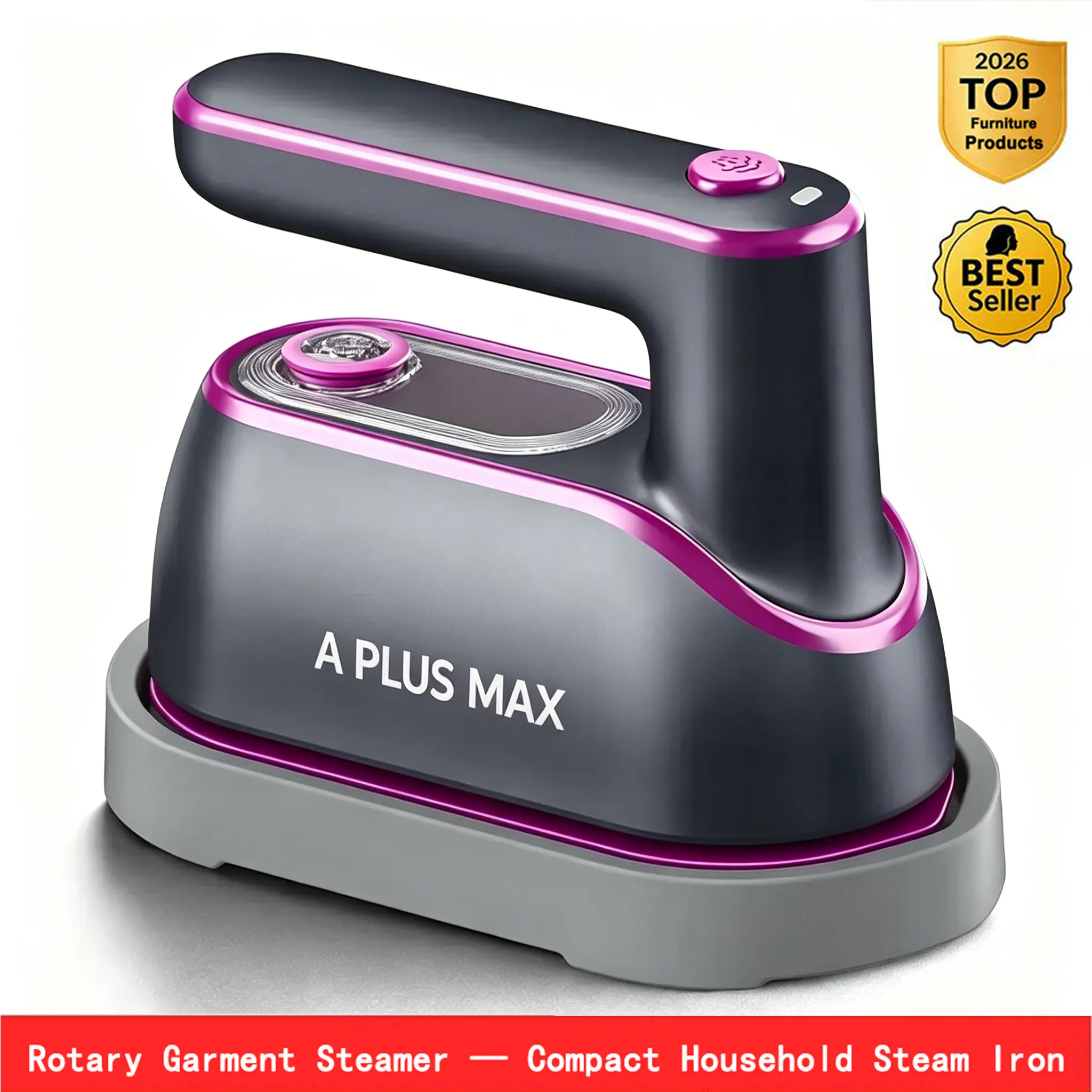 A PLUS MAX 2-in-1 Steam Iron & Clothes Steamer - Handheld Portable Garment Wrinkle Remover, Fast Heat-Up, Large Soleplate, 150ml Water Tank - Lightweight for Home, Travel#Summervibes