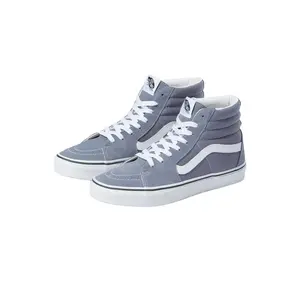 VANS Sk8-Hi Blue Granite True White High Top Sneakers with Sturdy Canvas Suede Uppers Reinforced Toe Caps and Padded Collars