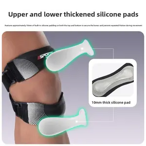 Sports Silicone Patella Strap, Meniscus Knee Pain Relief Brace | 10mm Thick Shock-Absorbing Cushion, Breathable & Adjustable Compression Support, Ideal for Basketball Running Sports Knee Protection