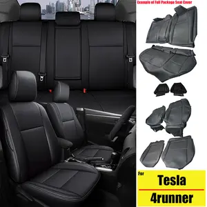 Custom-Fit Airbag-Safe Waterproof Faux Leather 5-Seat Full Set Car Seat Covers with Protector, All-Inclusive Front & Rear Replacement Cushions, Automotive Interior Accessories for 2011-2026 4Runner, Car Seat Protector